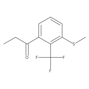 1-(3-(Methylthio)-2-(trifluoromethyl)phenyl)propan-1-one Structure