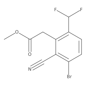 Methyl 3-bromo-2-cyano-6-(difluoromethyl)phenylacetate结构式
