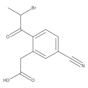 2-(2-Bromopropanoyl)-5-cyanophenylacetic acid结构式