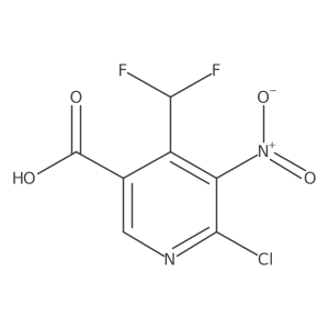 6-Chloro-4-(difluoromethyl)-5-nitronicotinic acid Structure