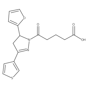 5-[5-(furan-2-yl)-3-(thiophen-3-yl)-4,5-dihydro-1H-pyrazol-1-yl]-5-oxopentanoic acid结构式