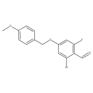 2-Bromo-6-fluoro-4-((4-methoxybenzyl)oxy)benzaldehyde结构式