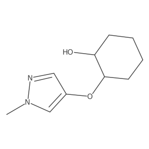 (1R,2R)-2-[(1-methyl-1H-pyrazol-4-yl)oxy]cyclohexan-1-ol结构式