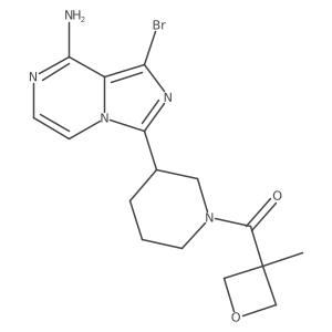 (S)-(3-(8-Amino-1-bromoimidazo[1,5-a]pyrazin-3-yl)piperidin-1-yl)(3-methyloxetan-3-yl)methanone结构式