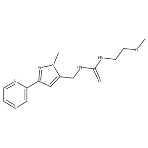 1-(2-methoxyethyl)-3-((1-methyl-3-(pyrazin-2-yl)-1H-pyrazol-5-yl)methyl)urea Structure