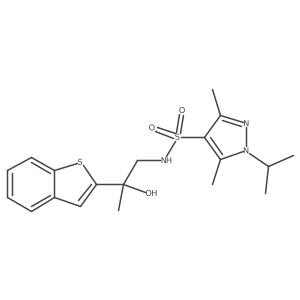 N-(2-(benzo[b]thiophen-2-yl)-2-hydroxypropyl)-1-isopropyl-3,5-dimethyl-1H-pyrazole-4-sulfonamide Structure