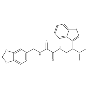 N1-(2-(benzo[b]thiophen-3-yl)-2-(dimethylamino)ethyl)-N2-(benzo[d][1,3]dioxol-5-ylmethyl)oxalamide Structure