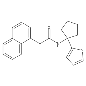 2-(naphthalen-1-yl)-N-(1-(thiophen-2-yl)cyclopentyl)acetamide结构式
