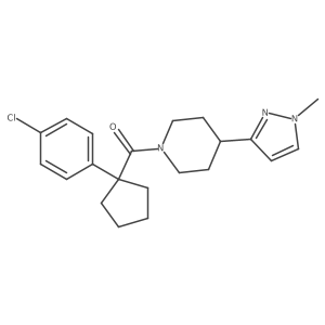 (1-(4-chlorophenyl)cyclopentyl)(4-(1-methyl-1H-pyrazol-3-yl)piperidin-1-yl)methanone Structure