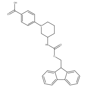 4-[3-({[(9H-fluoren-9-yl)methoxy]carbonyl}amino)piperidin-1-yl]benzoic acid Structure