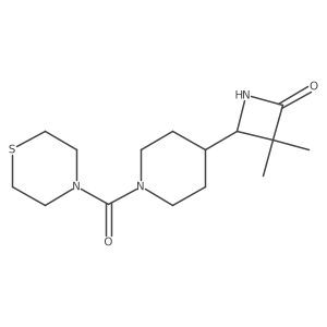 3,3-Dimethyl-4-[1-(thiomorpholine-4-carbonyl)piperidin-4-yl]azetidin-2-one Structure