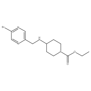Ethyl 4-{[(5-bromopyrazin-2-yl)methyl]amino}piperidine-1-carboxylate结构式