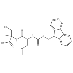 2-[(2S)-2-({[(9H-fluoren-9-yl)methoxy]carbonyl}amino)-3-methoxypropanamido]-3-hydroxy-2-methylpropanoic acid结构式