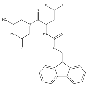 2-[2-({[(9H-fluoren-9-yl)methoxy]carbonyl}amino)-4,4-difluoro-N-(2-hydroxyethyl)butanamido]acetic acid Structure