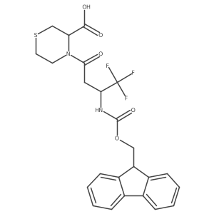 4-[3-({[(9H-fluoren-9-yl)methoxy]carbonyl}amino)-4,4,4-trifluorobutanoyl]thiomorpholine-3-carboxylic acid结构式