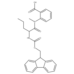 2-[2-({[(9H-fluoren-9-yl)methoxy]carbonyl}amino)-N-methylpentanamido]benzoic acid Structure
