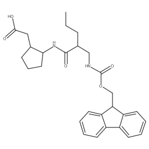 2-(2-{2-[({[(9H-fluoren-9-yl)methoxy]carbonyl}amino)methyl]pentanamido}cyclopentyl)acetic acid Structure