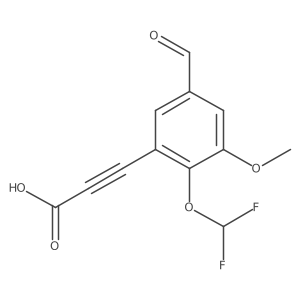 3-[2-(Difluoromethoxy)-5-formyl-3-methoxyphenyl]prop-2-ynoic acid结构式