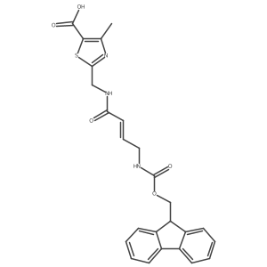 2-{[4-({[(9H-fluoren-9-yl)methoxy]carbonyl}amino)but-2-enamido]methyl}-4-methyl-1,3-thiazole-5-carboxylic acid结构式