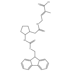 4-{2-[2-({[(9H-fluoren-9-yl)methoxy]carbonyl}amino)cyclopentyl]acetamido}-2-methylbut-2-enoic acid结构式