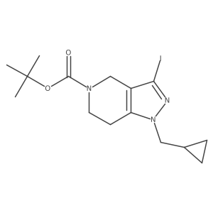 Tert-butyl 1-(cyclopropylmethyl)-3-iodo-1,4,6,7-tetrahydro-5H-pyrazolo[4,3-C]pyridine-5-carboxylate结构式