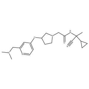 N-(1-Cyano-1-cyclopropylethyl)-2-[3-[2-[(dimethylamino)methyl]pyridin-4-yl]oxypyrrolidin-1-yl]acetamide结构式