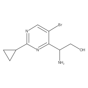 (2S)-2-amino-2-(5-bromo-2-cyclopropylpyrimidin-4-yl)ethan-1-ol Structure