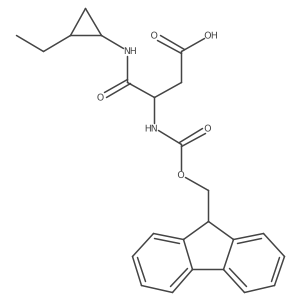 rac-3-{[(1R,2R)-2-ethylcyclopropyl]carbamoyl}-3-({[(9H-fluoren-9-yl)methoxy]carbonyl}amino)propanoic acid结构式