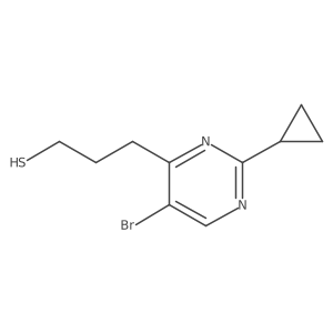 3-(5-Bromo-2-cyclopropylpyrimidin-4-yl)propane-1-thiol结构式