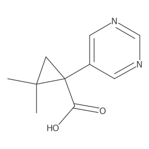 2,2-Dimethyl-1-(pyrimidin-5-yl)cyclopropane-1-carboxylic acid Structure