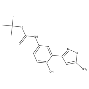 tert-butyl N-[3-(5-amino-1,2-oxazol-3-yl)-4-hydroxyphenyl]carbamate结构式