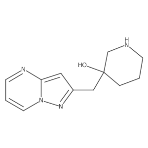 3-({Pyrazolo[1,5-a]pyrimidin-2-yl}methyl)piperidin-3-ol结构式