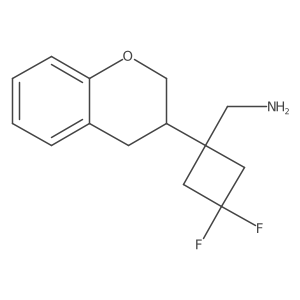 [1-(3,4-dihydro-2H-1-benzopyran-3-yl)-3,3-difluorocyclobutyl]methanamine结构式