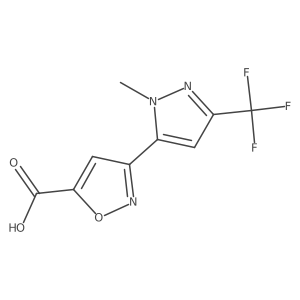 3-[1-methyl-3-(trifluoromethyl)-1H-pyrazol-5-yl]-1,2-oxazole-5-carboxylic acid Structure