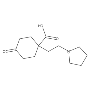 4-Oxo-1-[2-(pyrrolidin-1-yl)ethyl]cyclohexane-1-carboxylic acid结构式