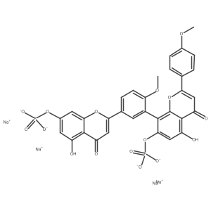 Tetrasodium;[5-hydroxy-2-[3-[5-hydroxy-2-(4-methoxyphenyl)-4-oxo-7-phosphonatooxychromen-8-yl]-4-methoxyphenyl]-4-oxochromen-7-yl] phosphate结构式