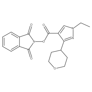 1,3-dioxo-2,3-dihydro-1H-isoindol-2-yl 1-ethyl-3-(oxan-4-yl)-1H-pyrazole-4-carboxylate Structure