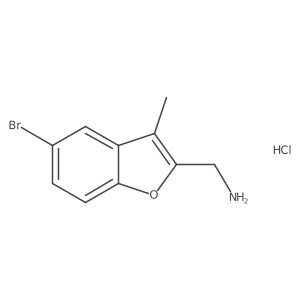 (5-Bromo-3-methyl-1-benzofuran-2-yl)methanamine;hydrochloride结构式