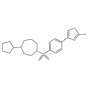 2-Methyl-4-(4-((4-(tetrahydrothiophen-3-yl)-1,4-diazepan-1-yl)sulfonyl)phenyl)oxazole结构式