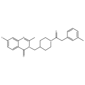 7-Fluoro-2-methyl-3-[[1-[2-(3-methylphenyl)acetyl]piperidin-4-yl]methyl]quinazolin-4-one结构式