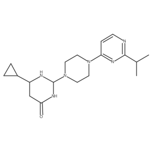 6-Cyclopropyl-2-[4-(2-propan-2-ylpyrimidin-4-yl)piperazin-1-yl]-1,3-diazinan-4-one Structure
