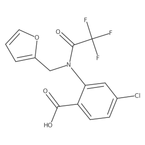 4-chloro-2-{2,2,2-trifluoro-N-[(furan-2-yl)methyl]acetamido}benzoic acid结构式