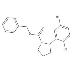 benzyl 2-(5-bromo-2-chloro-phenyl)pyrrolidine-1-carboxylate结构式
