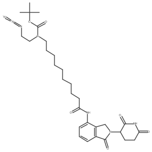 tert-butyl N-(2-azidoethyl)-N-[10-[[2-(2,6-dioxo-3-piperidyl)-1-oxo-isoindolin-4-yl]amino]-10-oxo-decyl]carbamate Structure