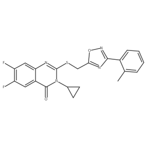 3-Cyclopropyl-6,7-difluoro-2-({[3-(2-methylphenyl)-1,2,4-oxadiazol-5-yl]methyl}sulfanyl)-3,4-dihydroquinazolin-4-one Structure