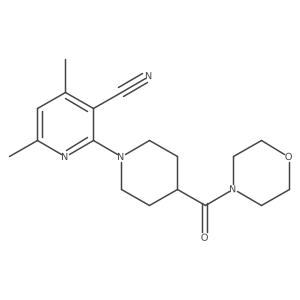 4,6-Dimethyl-2-[4-(morpholine-4-carbonyl)piperidin-1-yl]pyridine-3-carbonitrile Structure
