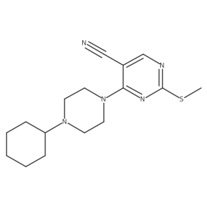 4-(4-Cyclohexylpiperazin-1-yl)-2-(methylsulfanyl)pyrimidine-5-carbonitrile结构式