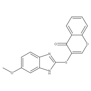 3-[(6-Methoxy-1H-benzimidazol-2-yl)thio]-4H-1-benzopyran-4-one Structure
