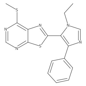 2-(1-ethyl-4-phenyl-1H-imidazol-5-yl)-7-(methylthio)[1,3]thiazolo[5,4-d]pyrimidine结构式
