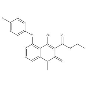 3-Quinolinecarboxylic acid,5-(4-fluorophenoxy)-1,2-dihydro-4-hydroxy-1-methyl-2-oxo-,ethyl ester结构式
